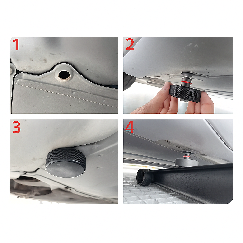 Tesla jack pad set – 4 pieces with storage case (25mm)
